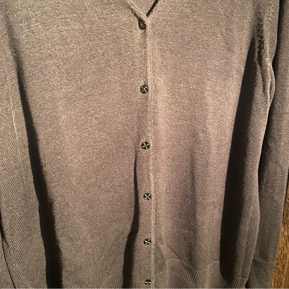 Elisabeth by Liz Claiborne Women's Cardigan in charcoal Grey; XXL - Picture 3 of 5